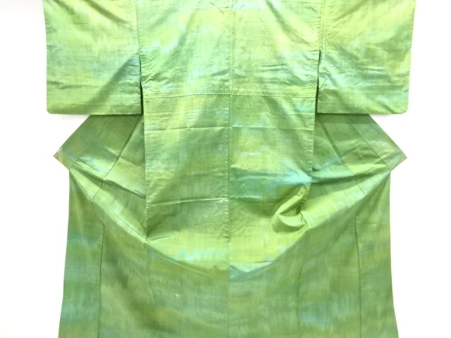 JAPANESE KIMONO / ANTIQUE HITOE KIMONO / SILK / TSUMUGI / WOVEN BOKASHI PATTERN